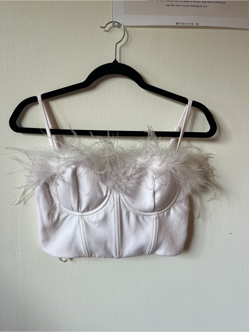 Windsor White Feather Trim Bustier Top